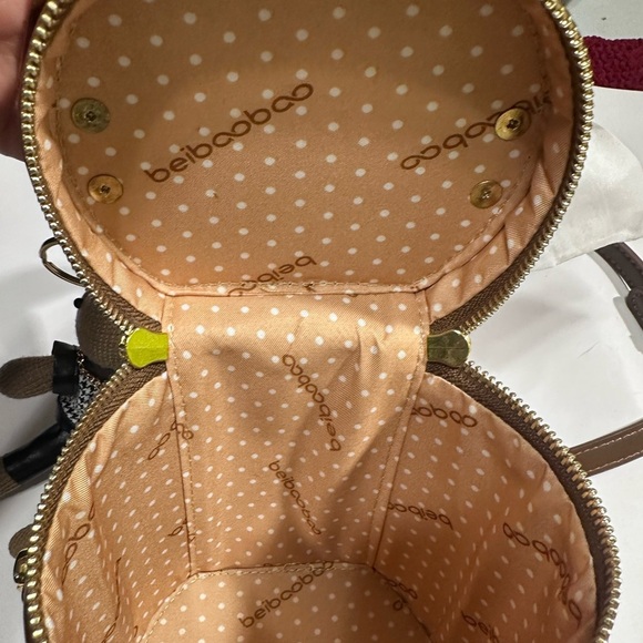 Brown and Tan Crossbody Bag with Gold Accents - Picture 5 of 5